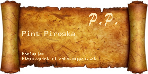 Pint Piroska névjegykártya